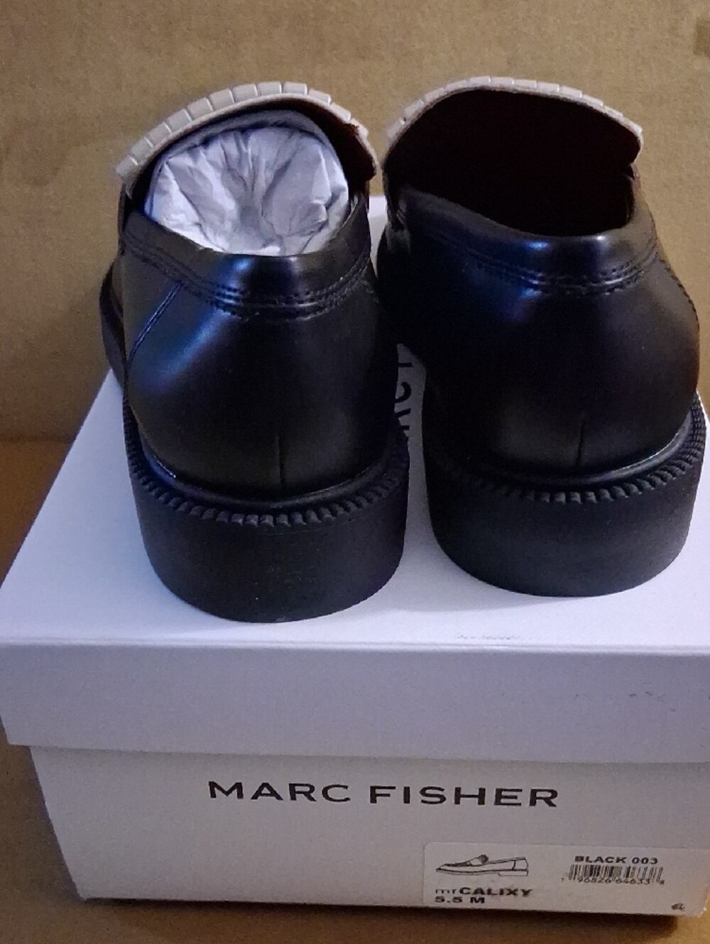 Marc Fisher Black, White & Brown Leather Kiltie Loafers - Picture 2 of 5